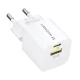 Wozinsky WWCEAC GaN USB-A un USB-C 33W lādētājs, balts