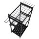Garden Tool Stand LUARO Garage Organizer for Rakes and Shovels, Black