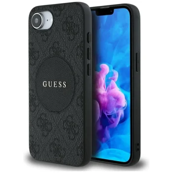 Чехол Guess 4G Circle Classic Logo MagSafe для iPhone 16e - Черный