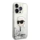 Karl Lagerfeld Glitter Karl\'s Head vāciņš iPhone 14 Pro Max - sudraba