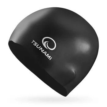 Силиконовая шапочка для плавания TSUNAMI PRO унисекс, черная