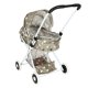Deep doll pram carrycot with shoulder bag, beige-grey star pattern