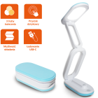 Salokāma LED galda lampa LTC, bezvadu, 3 gaismas režīmi 3000-6000K, zila