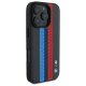 Чехол BMW M Performance Tricolor Printed Stripes MagSafe для iPhone 16 Pro - черный