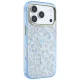 Чехол Guess IML Leopard Glitter Triangle Logo MagSafe для iPhone 17 / 18 Pro Max, синий