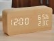 Electronic Alarm Clock with Thermometer and Hygrometer Light Brown