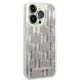 Чехол Karl Lagerfeld Liquid Glitter Monogram для iPhone 14 Pro, серебристый