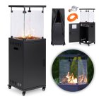 Gas Patio Heater 44,000 BTU (13 kW) with Glass Tube, Volcanic Rocks and Cover