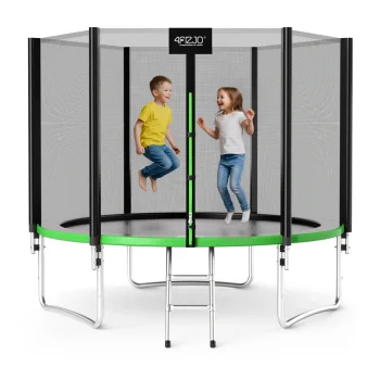 4Fizjo CLASSIC 312 cm (10 FT) dārza batuts ar aizsargtīklu, zaļš/melns