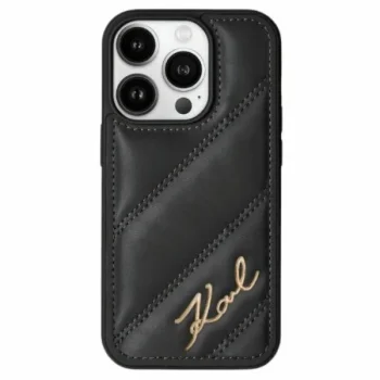 Apple iPhone 14 Pro Max 6.7'' Karl Lagerfeld Diagonal Quilted Script Cover Case, Black | Чехол Кейс...