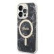 Guess Marble MagSafe Bundle for iPhone 14 Pro: Case + Charger, Black