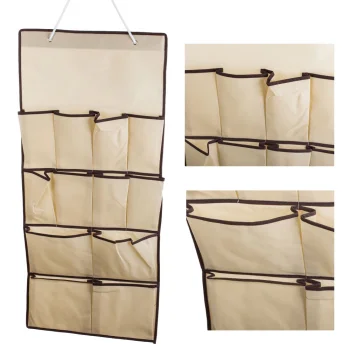 Auduma organizators skapim rotaslietām un aksesuāriem, 90x45 cm, smilškrāsas
