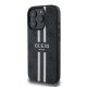 Guess 4G Printed Stripes MagSafe vāciņš iPhone 16 Pro, melns