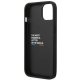 BMW iPhone 14 Plus vāciņš Leather Stamp Tricolor, melns