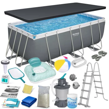 Каркасный бассейн Bestway Power Steel 412x201x122 см, набор 17-в-1