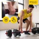 Hanteļu savienotājs stienim 4FIZJO 40 cm, vītne 25 mm, melns/sarkans