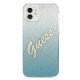 Guess iPhone 12 mini Case Glitter Gradient Script, Blue