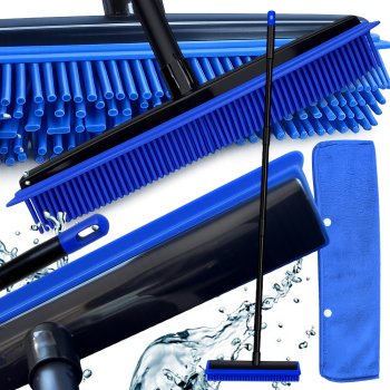 Gumijas slota dzīvnieku spalvām ar ūdens savācēju un 120 cm kātu, melna