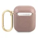 Guess AirPods 1 / 2 maciņš Saffiano Script Metal, rozā