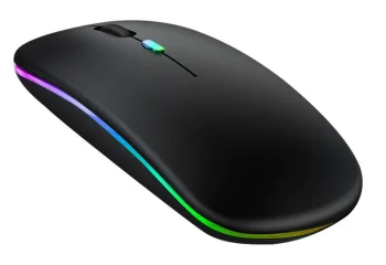 Аккумуляторная беспроводная мышь с RGB-подсветкой, черная