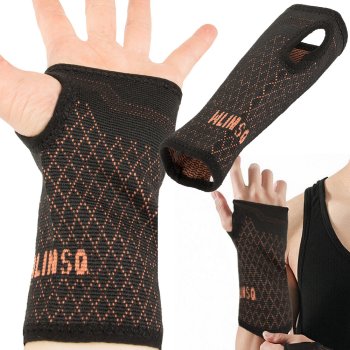 Elastīga plaukstas locītavas ortoze rokas atbalstam, melni oranža