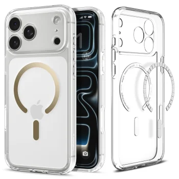 Spigen Ultra Hybrid Mag vāciņš iPhone 17 Pro Max, Caurspīdīgs/Zelts