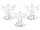 Christmas Tree Ornaments Glitter Angels, 3 pcs, White