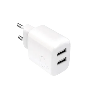 Puro PROLITE 10W 2x USB-A tīkla lādētājs - White
