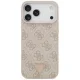 Guess iPhone 17 Pro Max vāciņš Leather 4G Triangle Strass MagSafe, rozā