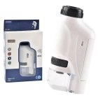 Portatīvais bērnu mikroskops ar LED apgaismojumu un 60–120x palielinājumu, melns-balts