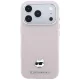 Чехол Karl Lagerfeld Grained Choupette Head Metal MagSafe для iPhone 17/18 Pro Max, розовый