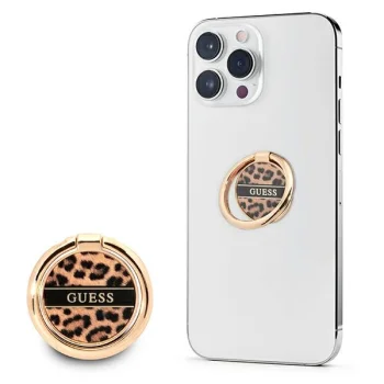 Держатель-кольцо Guess Ring Stand Leopard Collection, коричневый