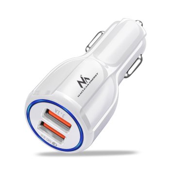 Автомобильное зарядное устройство Maclean MCE478 W, 2x USB, QC 3.0, 30W, Белое