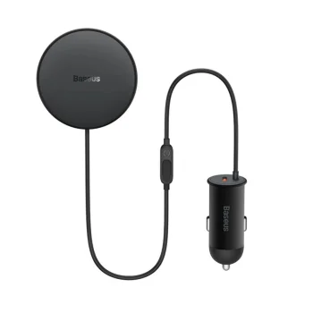 Baseus CW01 MagSafe 15W bezvadu auto lādētājs un 25W USB-C, melns