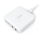 Choetech PD8008 100W GaN ātrais lādētājs 2x USB-A / 2x USB-C – balts