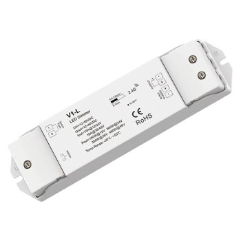 LED Kontrolieris V1-L 12-48V 15A Vienkrāsas Lentēm ar Push-Dim