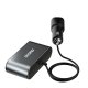 Dudao Car Charger with 3-Way Cigarette Lighter Splitter and 2x USB, Black