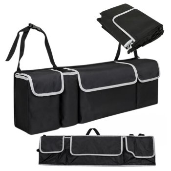 Car Trunk Organizer Foldable Storage Bag for Auto Accessories, Black