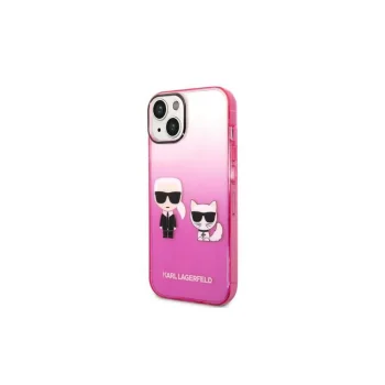 Karl Lagerfeld KLHCP14XTGKCP iPhone 14 Pro Max 6.7" cietais vāciņš rozā / gradients Ikonik & Choupette | 6.7...