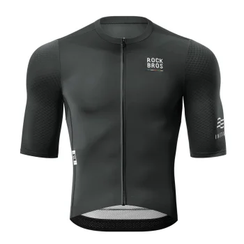 Vīriešu velokrekls ar īsām piedurknēm Rockbros ROAD TO SKY, M, melns
