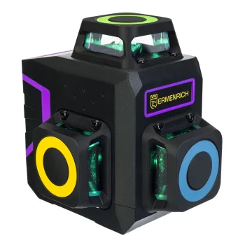 Ermenrich LV50 PRO Laser Level 3D, 12 Green Lines, 360°, up to 30 m, Purple