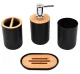 6-daļīgs vannas istabas piederumu komplekts (birste, šķidro ziepju dozators utt.), Melns | Bathroom Accessories