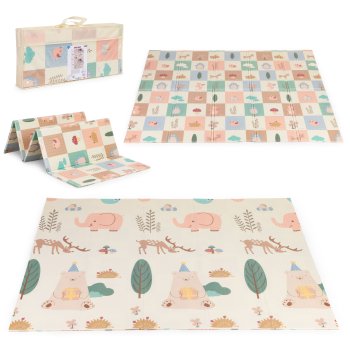 Attīstošais putu paklājiņš bērniem 200x180 cm salokāms divpusējs ar somu IPLAY