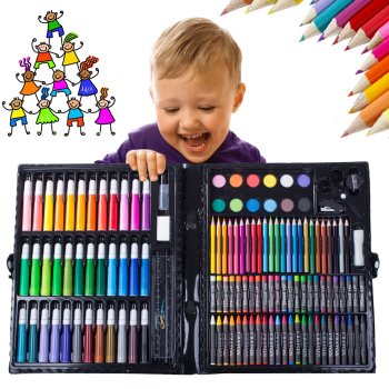 Children’s art set in carry case, 150 pieces