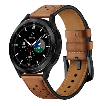 Tech-Protect Samsung Galaxy Watch 4 / 5 / 6 / 7 / FE ādas siksniņa, brūna
