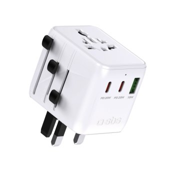 SBS universāls ceļojumu adapteris 2xUSB-C / 1xUSB-A, balts