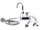 Bathroom/Kitchen Electric Water Heating Tap Faucet with Shower Head and LCD Temperature Display