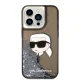 Karl Lagerfeld Liquid Glitter Karl Head vāciņš iPhone 14 Pro, melns