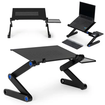 ModernHome Folding Aluminum Laptop Stand Table with Mouse Pad 11-17"