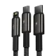 Baseus Tungsten 3in1 Data Charging Cable USB Type C / Apple iPhone Lightning / Micro USB, 3.5A, 1.5m | Провод...